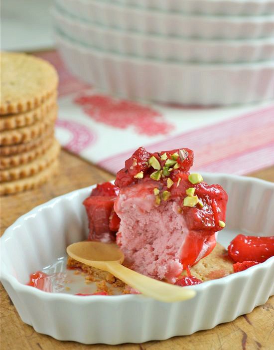 Strawberry Gelato with a Gingered Compote and Pistachio Cookie - Living ...